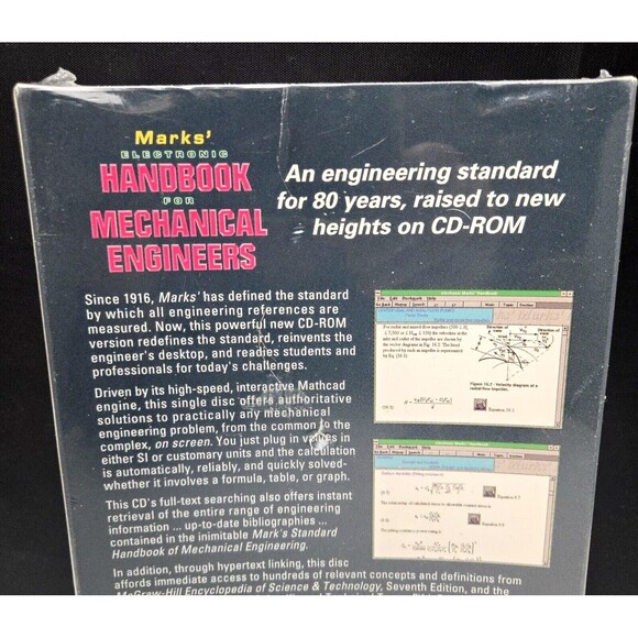 Marks' Electronic Handbook for Mechanical Engineers CD-ROM 1995 NEW Sealed HTF - Picture 11 of 12